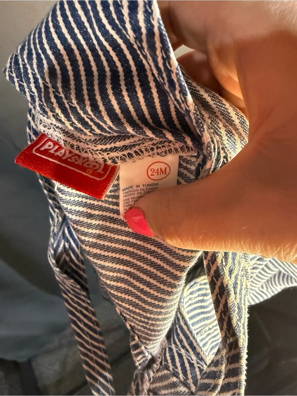 Blue Stripe Vintage Playskool Kids Overalls